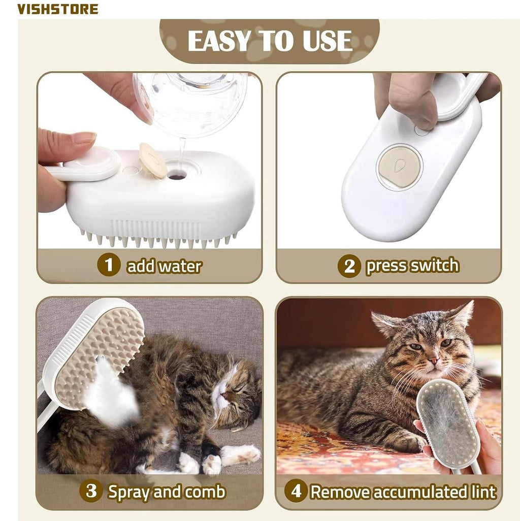 3 in 1 Pet Grooming Brush | Perfect for Both Cats & Dogs